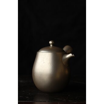 山本広巳 萬古焼 銀彩急須　P466 