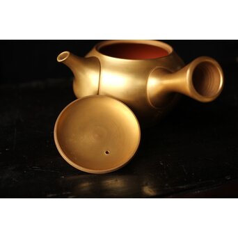 山田宝生 常滑焼 金彩急須　P467 