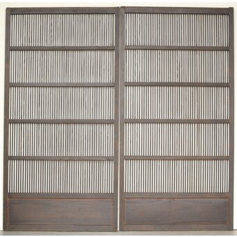 民藝 黒一貫格子戸　L1123 