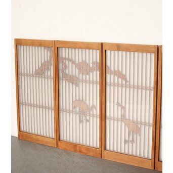 ガラス入 鶴松書院 4枚1組　R0382 