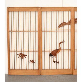 ガラス入 鶴松書院 4枚1組　R0382 