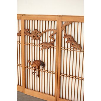 ガラス入 鶴松書院 4枚1組　R0382 