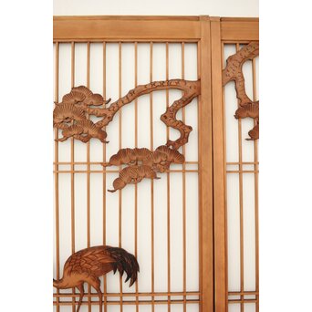 ガラス入 鶴松書院 4枚1組　R0382 