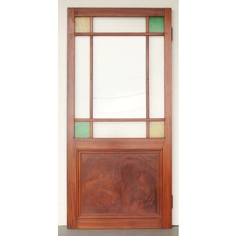 総欅 色ガラスドア　GD0213Y ウラ