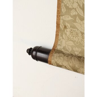 女流作家 跡見玉枝 芭蕉双鶴之図 絹本軸装　Z496 