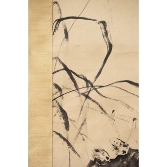 倣 皆川淇園 蟹図 紙本掛軸　Z497 