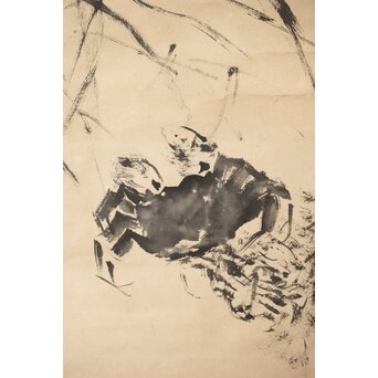 倣 皆川淇園 蟹図 紙本掛軸　Z497 