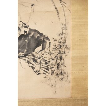 倣 皆川淇園 蟹図 紙本掛軸　Z497 