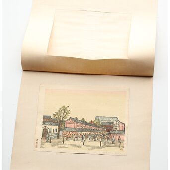 平塚運一 木版画 【浅草仲見世 新東京百景の内】 Z498 