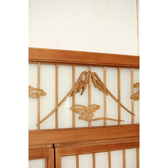 両面ガラス 鶴亀松 書院欄間 5枚1組　R0383 