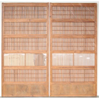 障子枠付 格子戸 2枚1組　L1124 ここから背面