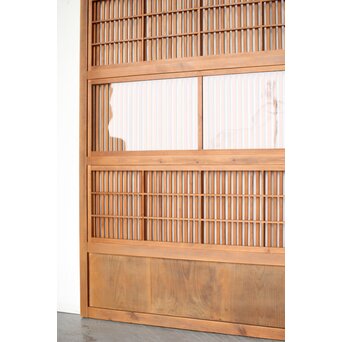 障子枠付 格子戸 2枚1組　L1124 一部ガラス枠の仕様