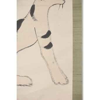 前田黙鳳 虎図 紙本掛軸　Z501 