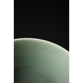 河井寛次郎/鐘渓窯 【青瓷蓮辨鉢/青磁蓮弁鉢】河井紅葩識箱付　P474 