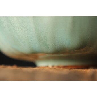 河井寛次郎/鐘渓窯 【青瓷蓮辨鉢/青磁蓮弁鉢】河井紅葩識箱付　P474 