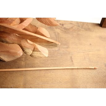 横山一夢 木彫武者 共箱　X451 