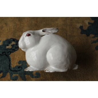 萬古焼 兎置物 萬古不易印　P475 