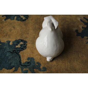 萬古焼 兎置物 萬古不易印　P475 