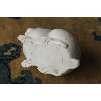 萬古焼 兎置物 萬古不易印　P475 