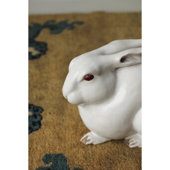 萬古焼 兎置物 萬古不易印　P475 