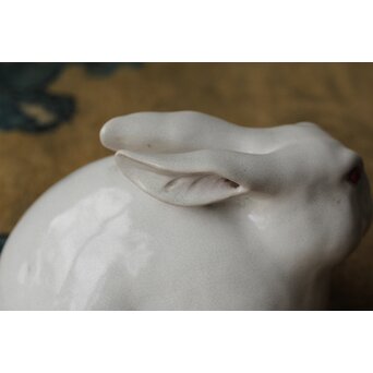 萬古焼 兎置物 萬古不易印　P475 