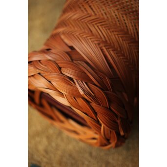 武関翠月 あんこう型 束編竹花籠　U350 