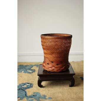 武関翠月 あんこう型 束編竹花籠　U350