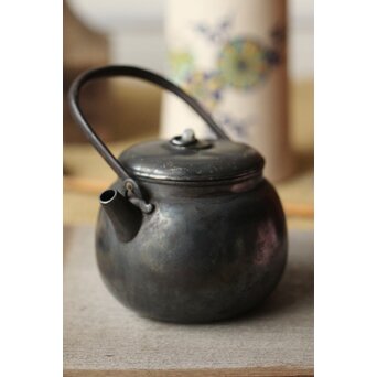 鉄提手 玉環 銀砲口急須　M412 