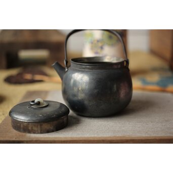 鉄提手 玉環 銀砲口急須　M412 