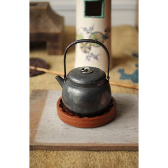 鉄提手 玉環 銀砲口急須　M412 