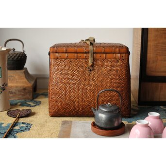 竹編提藍 茶籠　U355