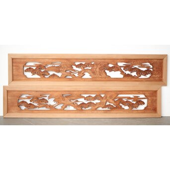 鶴松木彫欄間 2枚1組　R0388 B面　同じデザインですね