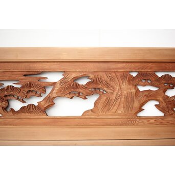 鶴松木彫欄間 2枚1組　R0388 