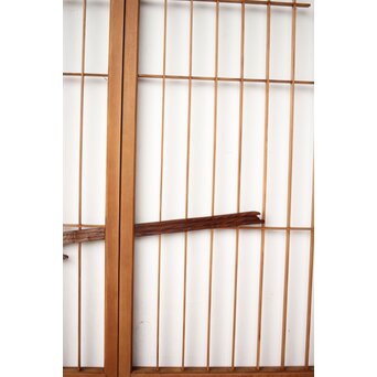 木彫彩色 漁村 書院 4枚1組　R0392 