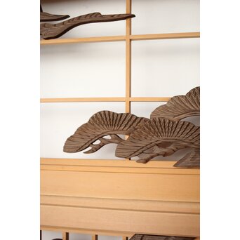 神代杉 鶴松書院欄間 3枚1組　R0393 