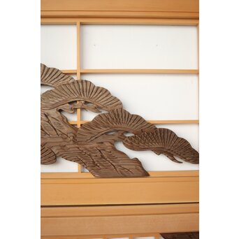 神代杉 鶴松書院欄間 3枚1組　R0393 