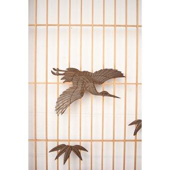 神代杉 鶴松書院欄間 3枚1組　R0393 