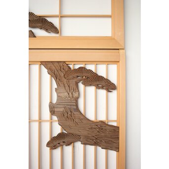 神代杉 鶴松書院欄間 3枚1組　R0393 