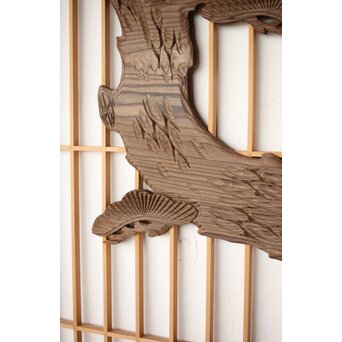 神代杉 鶴松書院欄間 3枚1組　R0393 