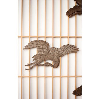 神代杉 鶴松書院欄間 3枚1組　R0393 