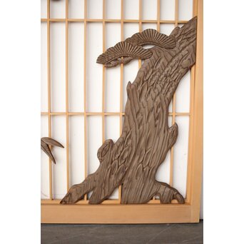 神代杉 鶴松書院欄間 3枚1組　R0393 