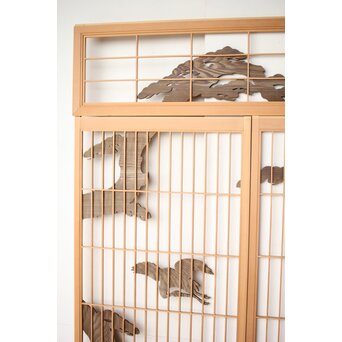 神代杉 鶴松書院欄間 3枚1組　R0393 