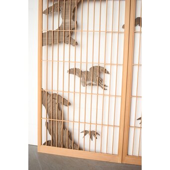 神代杉 鶴松書院欄間 3枚1組　R0393 