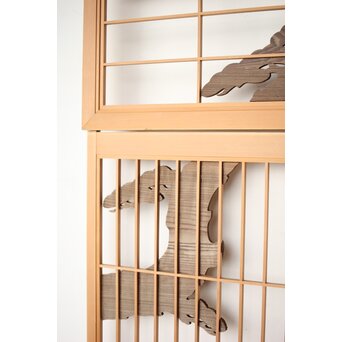 神代杉 鶴松書院欄間 3枚1組　R0393 