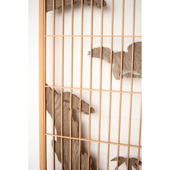 神代杉 鶴松書院欄間 3枚1組　R0393 