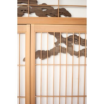 神代杉 鶴松書院欄間 3枚1組　R0393 