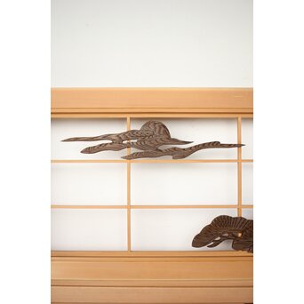 神代杉 鶴松書院欄間 3枚1組　R0393 