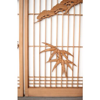 鶴松 書院欄間 5枚1組　R0394 