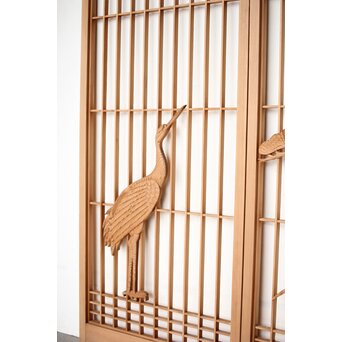 鶴松 書院欄間 5枚1組　R0394 