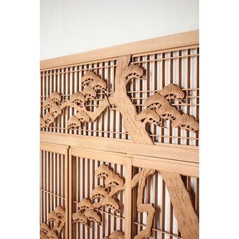 鶴松 書院欄間 5枚1組　R0394 